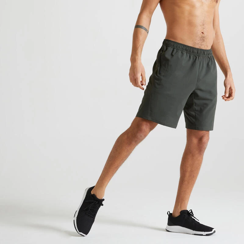 Ademende Basic Fitness Short Voor Heren Zakken Met Rits 1 Ademende Basic Fitness Short Voor Heren Zakken Met Rits