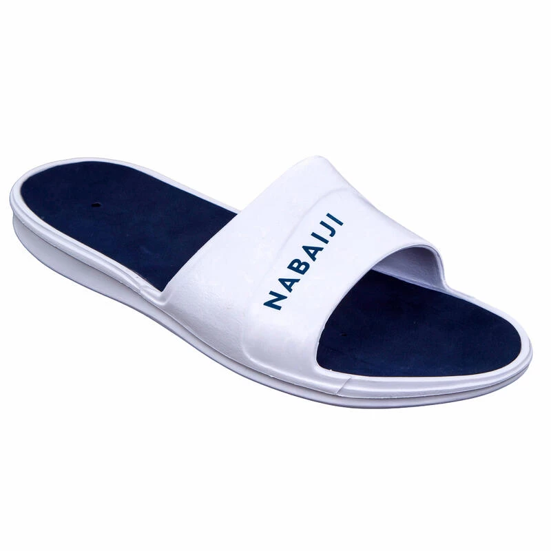 BADSLIPPERS VOOR HEREN SLAP 500 WIT/BLAUW 1 BADSLIPPERS VOOR HEREN SLAP 500 WIT/BLAUW