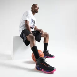 Basketbalschoenen Shield 500 -Trend Kledij Verkoop basketbalschoenen voor herendames ss500 zwart paars 7