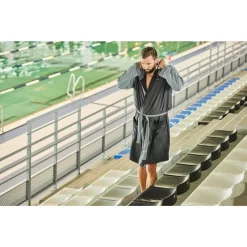 COMPACTE BADJAS VOOR HEREN TWEEKLEURIG GRIJS -Trend Kledij Verkoop compacte badjas voor heren tweekleurig grijs 7