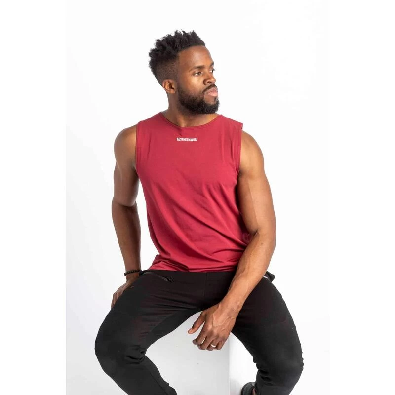 Core Sleeveless Tee - Fitness - Heren - Rood 4 Core Sleeveless Tee - Fitness - Heren - Rood - Afbeelding 4