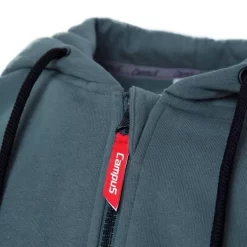 Campus Donkergroen Katoenen Sportshirt Met Ritssluiting En Capuchon - Haakon -Trend Kledij Verkoop donkergroen katoenen sportshirt met ritssluiting en capuchon haakon 2