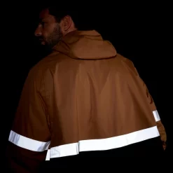 BTWIN FIETSPONCHO 540 STAD ZICHTBAAR 'S NACHTS ZWART/CAMEL -Trend Kledij Verkoop fietsponcho 540 stad zichtbaar s nachts zwartcamel 10