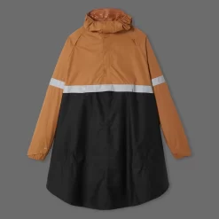 BTWIN FIETSPONCHO 540 STAD ZICHTBAAR 'S NACHTS ZWART/CAMEL -Trend Kledij Verkoop fietsponcho 540 stad zichtbaar s nachts zwartcamel 11
