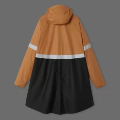 BTWIN FIETSPONCHO 540 STAD ZICHTBAAR 'S NACHTS ZWART/CAMEL -Trend Kledij Verkoop fietsponcho 540 stad zichtbaar s nachts zwartcamel 13