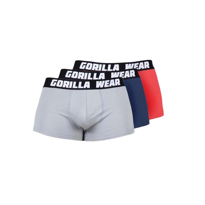 Gorilla Wear Boxershorts 3-Pack - Gray/Blue/Red 4 Gorilla Wear Boxershorts 3-Pack - Gray/Blue/Red - Afbeelding 4