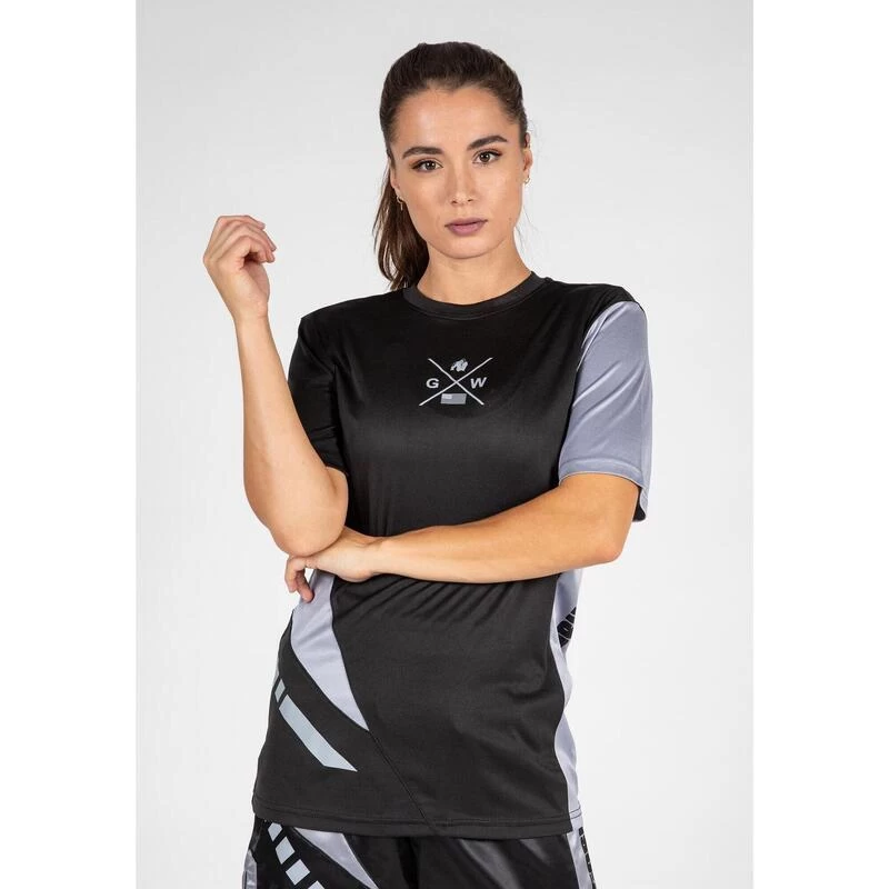 Gorilla Wear Hornell T-Shirt - Unisex - Zwart/Grijs - XS 4 Gorilla Wear Hornell T-Shirt - Unisex - Zwart/Grijs - XS - Afbeelding 4