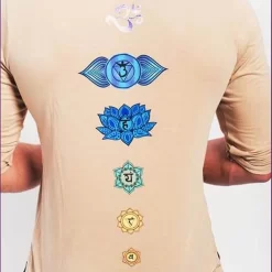 Heren Yoga T-shirt 100% Premium Katoen Extra Zacht 7 Chakras Handgeschilderd -Trend Kledij Verkoop heren yoga t shirt 100 premium katoen extra zacht 7 chakras handgeschilderd 2