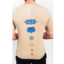 Heren Yoga T-shirt 100% Premium Katoen Extra Zacht 7 Chakras Handgeschilderd