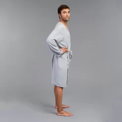 Lichte Badjas Uniseks Biokatoen -Trend Kledij Verkoop lichte badjas uniseks biokatoen grijs 2
