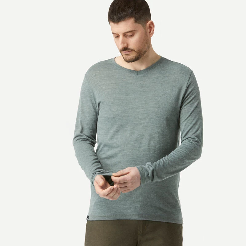 Herenshirt Met Lange Mouwen Travel 500 Wool 3 Herenshirt Met Lange Mouwen Travel 500 Wool - Afbeelding 3