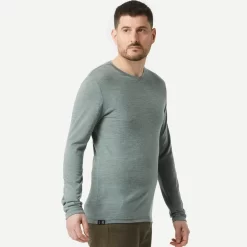 Herenshirt Met Lange Mouwen Travel 500 Wool 9 Herenshirt Met Lange Mouwen Travel 500 Wool -Trend Kledij Verkoop merino shirt voor backpacken heren travel 100 lange mouwen kaki 3