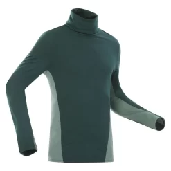WEDZE Thermoshirt Voor Skiën Heren 900 Merinowol Opstaande Kraag