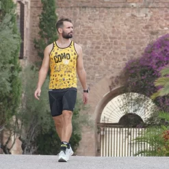 RUNNING SHIRT #COMOUNACABRA Voor HEREN - KAMUABU Gele Tanktop -Trend Kledij Verkoop running shirt comounacabra voor heren kamuabu gele tanktop 3