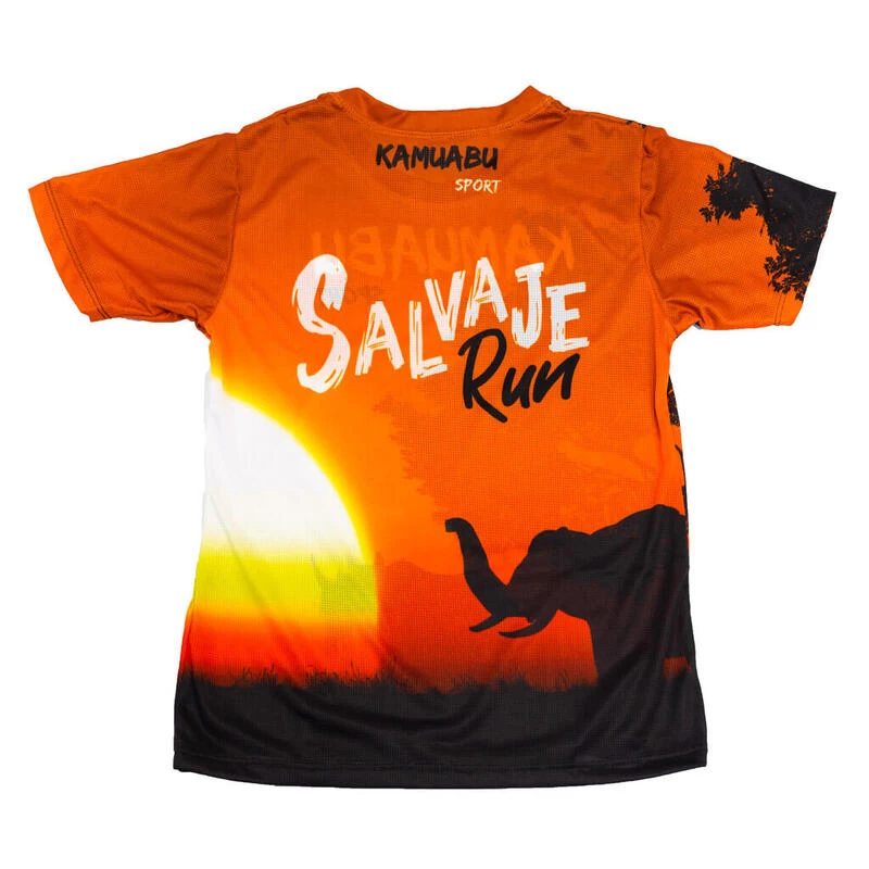 RUNNING SHIRT #SABANA Voor HEREN - KAMUABU Kleur ORANJE/ZWART 110grs 2 RUNNING SHIRT #SABANA Voor HEREN - KAMUABU Kleur ORANJE/ZWART 110grs - Afbeelding 2