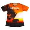 RUNNING SHIRT #SABANA Voor HEREN - KAMUABU Kleur ORANJE/ZWART 110grs