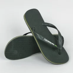 Havaianas Slippers Voor Heren Brasil Logo Olijfgroen -Trend Kledij Verkoop slippers voor heren brasil logo olijfgroen 3