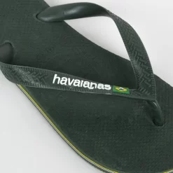 Havaianas Slippers Voor Heren Brasil Logo Olijfgroen -Trend Kledij Verkoop slippers voor heren brasil logo olijfgroen 4