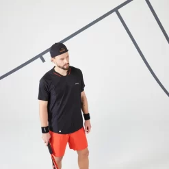 Artengo Tennis-T-shirt Voor Heren TTS DRY 11 Artengo Tennis-T-shirt Voor Heren TTS DRY -Trend Kledij Verkoop tennisshirt met korte mouwen voor heren dry vn zwart rood 3