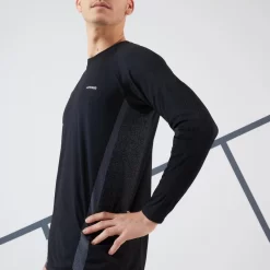 Artengo Tennisshirt Voor Heren TTS Thermic -Trend Kledij Verkoop thermo tennisshirt met lange mouwen voor heren zwart 2