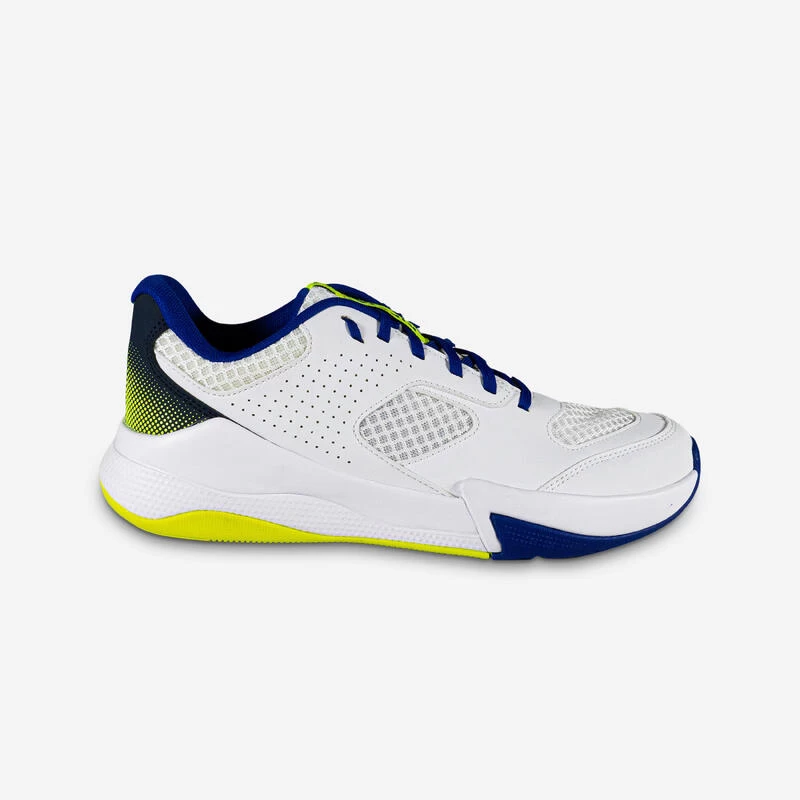 Volleybalschoenen Voor Volwassenen Comfort Wit/blauw/fluogeel 2 Volleybalschoenen Voor Volwassenen Comfort Wit/blauw/fluogeel - Afbeelding 2