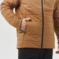WEDZE Warme Halflange Ski-jas Voor Heren 100 -Trend Kledij Verkoop warme halflange ski jas voor heren 100 bruin 7