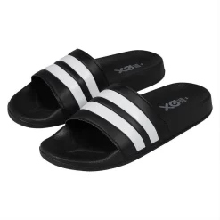 XQ | Slippers Heren | Stripes | Zwart/Wit | Badslippers Heren