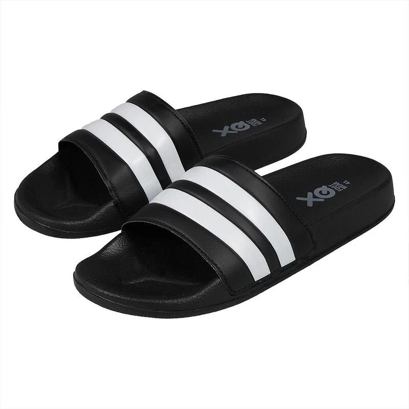 XQ | Slippers Heren | Stripes | Zwart/Wit | Badslippers Heren 1 XQ | Slippers Heren | Stripes | Zwart/Wit | Badslippers Heren
